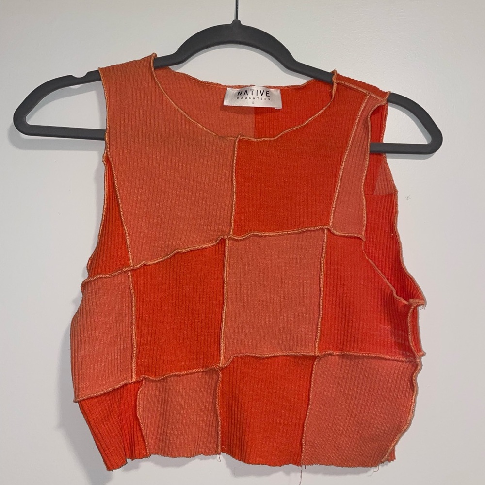 Native Women's Patchwork Orange Top